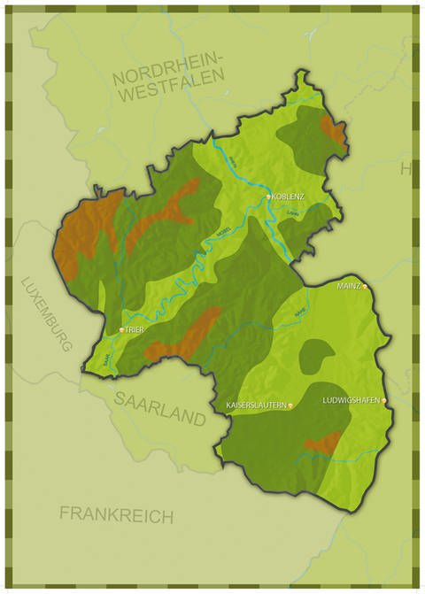 Grafik: Landkarte von Rheinland-Pfalz. (Foto: WDR)