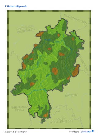 Materialblatt: Karte Hessen (Foto: )