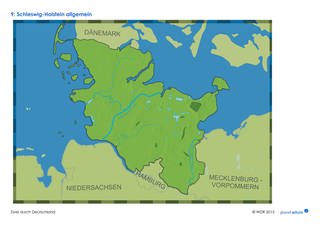 Materialblatt: Karte Schleswig-Holstein (Foto: )