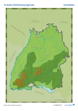 Lösungen: Kartenarbeit Baden-Württemberg (Foto: )