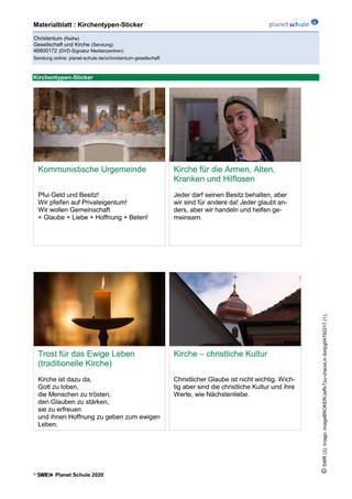 Materialblatt: Kirchentypen