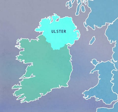 Karte von Irland und Nordirland.