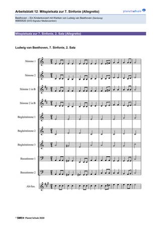 Arbeitsblatt 12: Mitspielsatz zur 7. Sinfonie, 2. Satz (Allegretto)