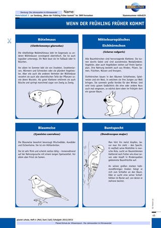 Materialblatt 3: Infokarten Tiere