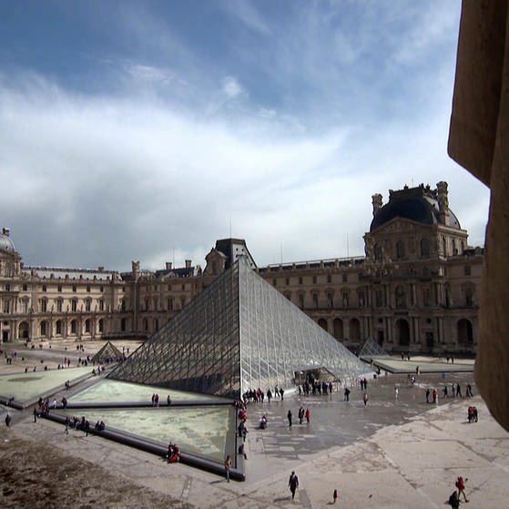 Louvre, im Vordergrund die Pyramide. (Foto: SWR – Screenshot aus der Sendung)