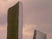 Steinzeitliche Dorfanlage Skara Brae: Foto einer Steinsäule