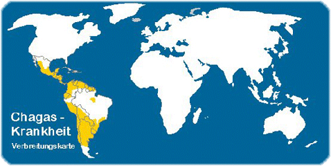 Verbreitungskarte: Chagas-Krankheit