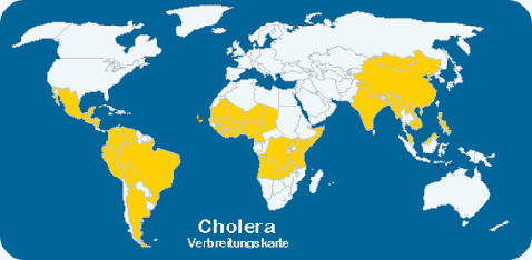Verbreitungskarte: Cholera