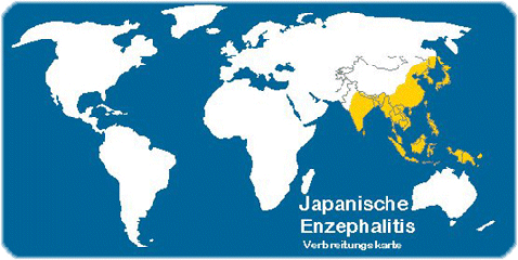 Verbreitungskarte: Japanische Enzephalitis
