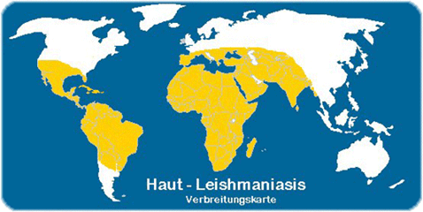 Verbreitungskarte: Leishmaniasis