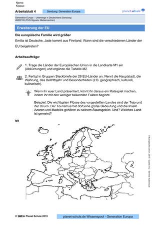 Arbeitsblatt 4: Erweiterung der EU