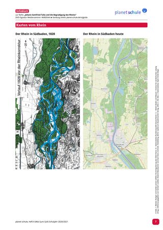 Infoblatt: Rhein früher und heute
