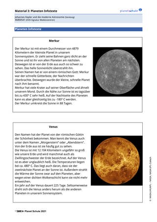 Infoblatt 3: Unser Sonnensystem