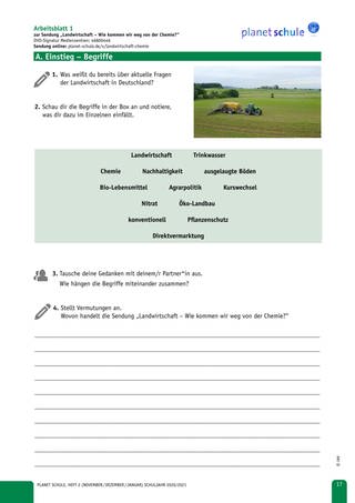 Arbeitsblatt 1: Begriffe aus der Landwirtschaft