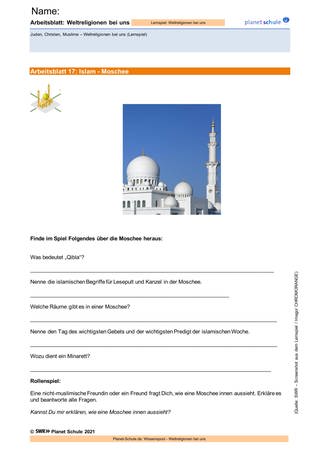 Arbeitsblatt 17: Islam: Moschee