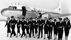 Ausbildung der ersten Lufthansa-Flugbegleiter 1955