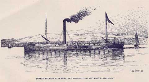 Robert Fultons erstes Dampfschiff 