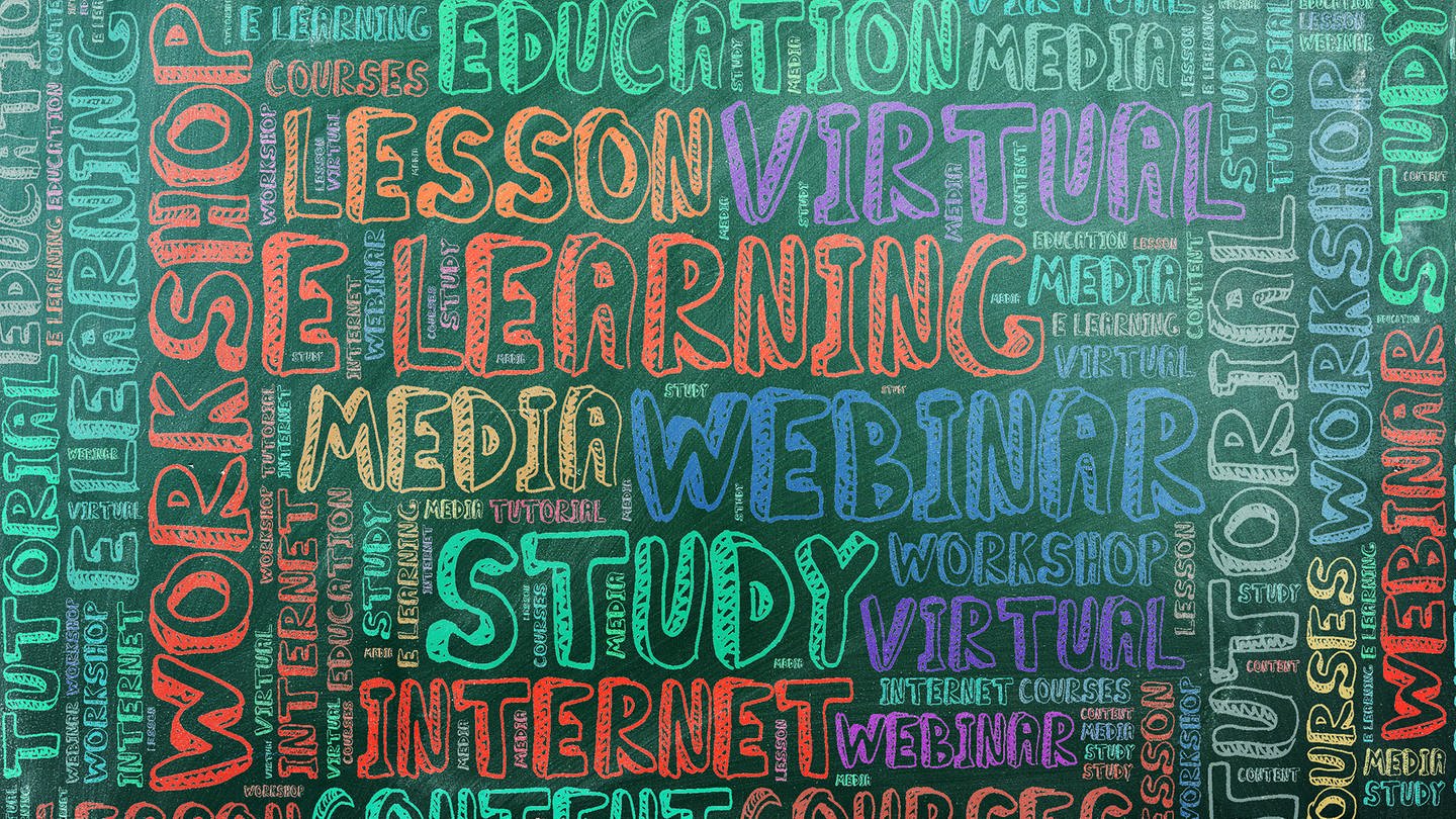 Wortwolke E-Learning (Foto: IMAGO, YAY Images)