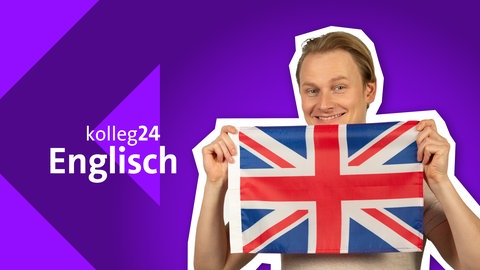 Presenter von kolleg24 Englisch mit britischer Flagge
