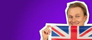 Presenter von kolleg24 Englisch mit britischer Flagge
