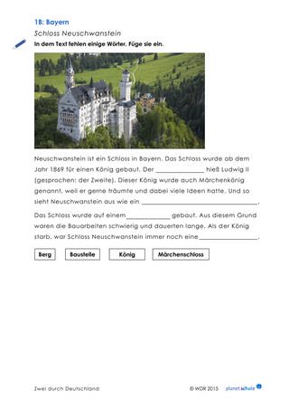 Arbeitsblatt 1b: Schloss Neuschwanstein (Foto: )