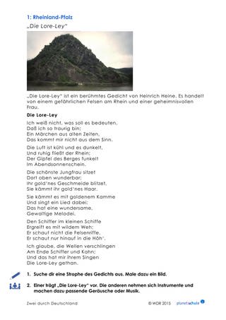 Arbeitsblatt 1: Das Gedicht Die Lore-Ley (Foto: )