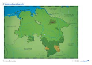 Materialblatt: Karte Niedersachsen (Foto: )