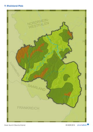 Materialblatt: Karte Rheinland-Pfalz (Foto: )