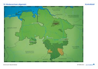 Lösungen: Kartenarbeit Niedersachsen (Foto: )