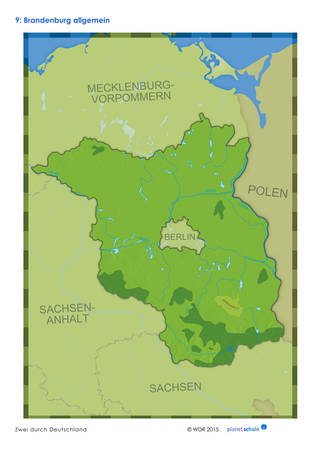 Materialblatt: Karte Brandenburg (Foto: )
