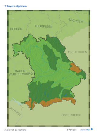 Materialblatt: Karte Bayern (Foto: )