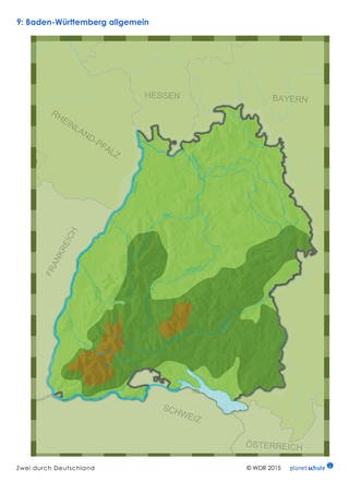 Materialblatt: Karte Baden-Württemberg (Foto: )