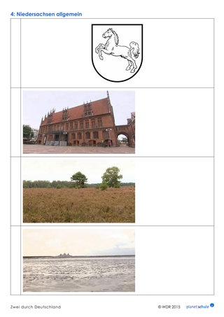 Arbeitsblatt: Fotorätsel Niedersachsen