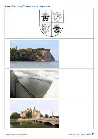 Arbeitsblatt: Fotorätsel Mecklenburg-Vorpommern