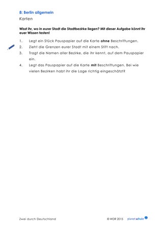 Arbeitsblatt: Kartenarbeit Berlin