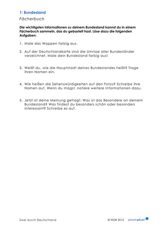 Arbeitsblatt: Fächerbuch