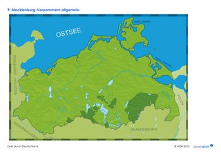 Materialblatt: Karte Mecklenburg-Vorpommern