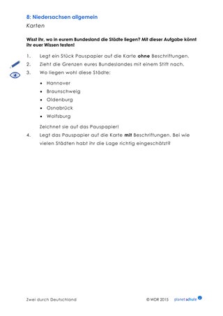 Arbeitsblatt: Niedersachsen