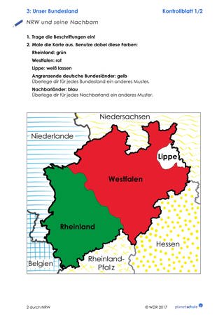 Lösungen 3: Karte und Wappen von Nordrhein-Westfalen (Foto: )