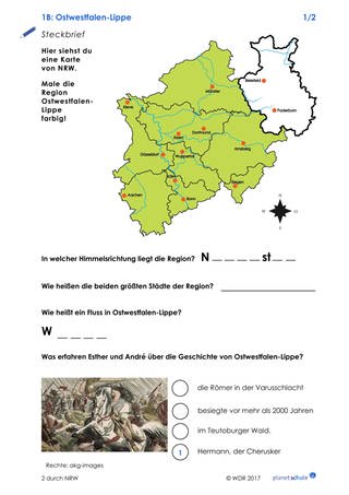 Arbeitsblatt 1B: Steckbrief Ostwestfalen-Lippe (Foto: )