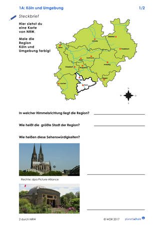 Arbeitsblatt 1A: Steckbrief Köln und Umgebung (Foto: )