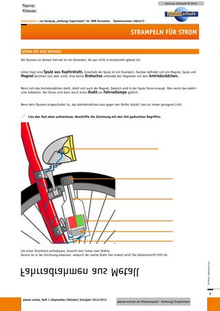 Arbeitsblatt 3: Strom mit dem Dynamo (Foto: )