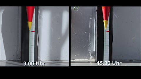 Zwei Pendelspitzen in unterschiedlicher Höhe. (Foto: SWR/WDR – Screenshot aus der Sendung)