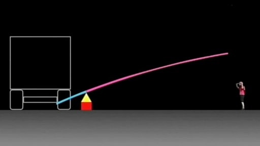 Schemazeichnung langer Hebelarm an der Achse eines Lkw.