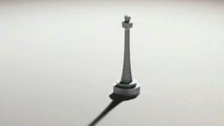 Schattenstab mit Schatten durch Lichteinfall von links oben