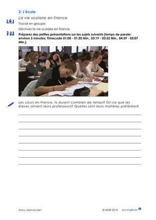 Arbeitsblatt 2: Präsentation Schulleben Unterricht (Foto: )