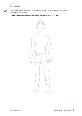 Arbeitsblatt 6: Kleidung zeichnen