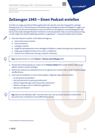 Screenshot Arbeitsblatt 7 Zeitzeugen App Modul 3