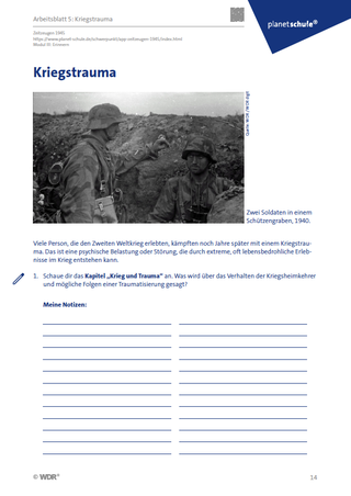 Screenshot Arbeitsblatt 5 Zeitzeugen App Modul 3