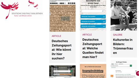 Screenshot der Internetseite der Deutschen Digitalen Bibliothek